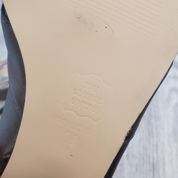 Mark Lemp Classics flats sandals peep toe metallic pewter shoes size 9.5 leather - Picture 10 of 10